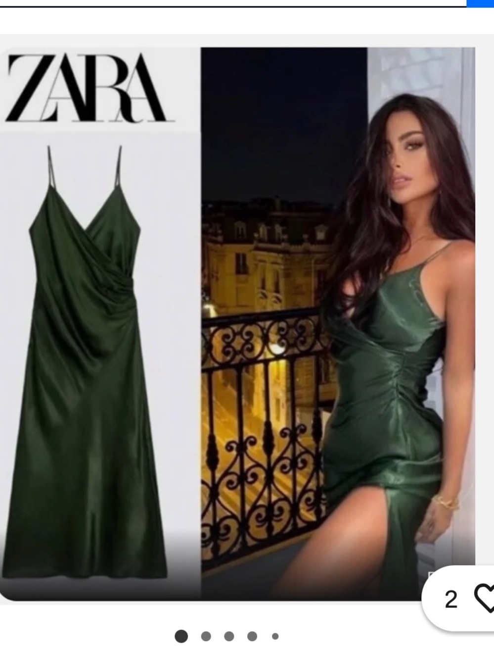 Zara green midi dress